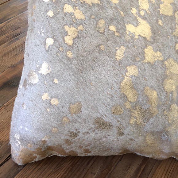 Cowhide Pillow with Gold
